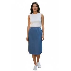 Frank & Eileen Donegal Unforgettable Stretch Denim Skirt Size 2  Double Slit